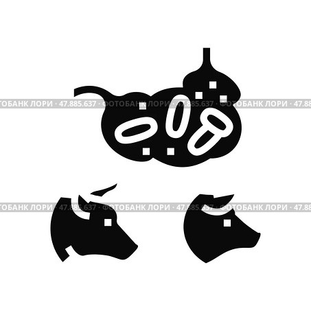 coli bacillus domestic animal glyph icon vector illustration. Стоковая иллюстрация, иллюстратор Vectorwin / Фотобанк Лори