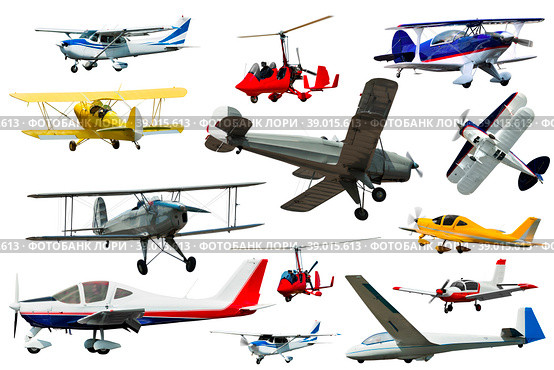 Collage of different modern airplanes. Стоковое фото, фотограф Яков Филимонов / Фотобанк Лори