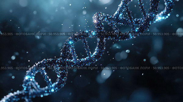 collapse collapsing DNA strand ai generated. Стоковое AI-изображение, AI-художник Vectorwin / Фотобанк Лори