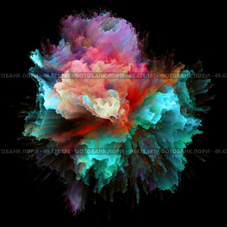 Color Emotion series. Abstract design made of color burst splash explosion on the subject of imagination, creativity art and design. Стоковое фото, агентство Ingram Publishing / Фотобанк Лори