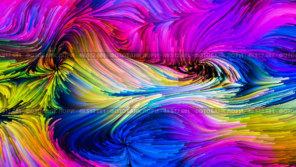 Color In Motion series. Backdrop composed of Flowing Paint pattern and suitable for use in the projects on design, creativity and imagination to use as wallpaper for screens and devices. Стоковое фото, агентство Ingram Publishing / Фотобанк Лори