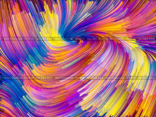Color Swirl series. Backdrop of pattern of swirling color strands on the subject of creativity, imagination and art. Стоковое фото, агентство Ingram Publishing / Фотобанк Лори