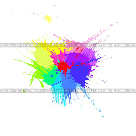 Colorful abstract grunge splashes, vector EPS10. Multicolor abstract wallpaper. Vivid backgrounds series. Bright rainbow colours. Vector without gradient with copy-space. High quality traced. Abstract colorful splashes, vector EPS10. Bright rainbow colors. Стоковая иллюстрация, агентство Ingram Publishing / Фотобанк Лори