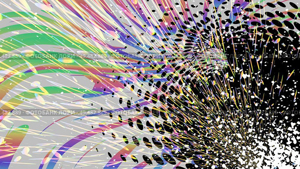 Colorful grunge abstract background, rainbow gradient. Stipple effect. Funny chaos art composition for text, presentation, lockscreen wallpaper, headline, cover template, banner, package. Vector EPS10. Colourful grunge abstract background, rainbow gradient, vector. Стоковая иллюстрация, агентство Ingram Publishing / Фотобанк Лори