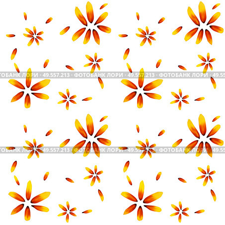 Colorful yellow echinacea on white background. Seamless pattern. Vector illustration. EPS10. Colorful yellow echinacea on white background. Seamless pattern. Vector illustration. Стоковая иллюстрация, агентство Ingram Publishing / Фотобанк Лори