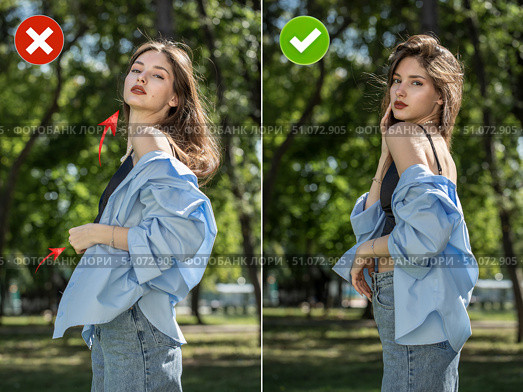 Common mistakes in female posing and how to avoid them. Photo poses. Стоковое фото, фотограф Андрей Аркуша / Фотобанк Лори