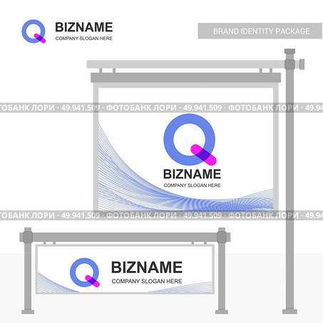 Company Bill board design with Q logo vector. For web design and application interface, also useful for infographics. Vector illustration. Стоковая иллюстрация, агентство Ingram Publishing / Фотобанк Лори