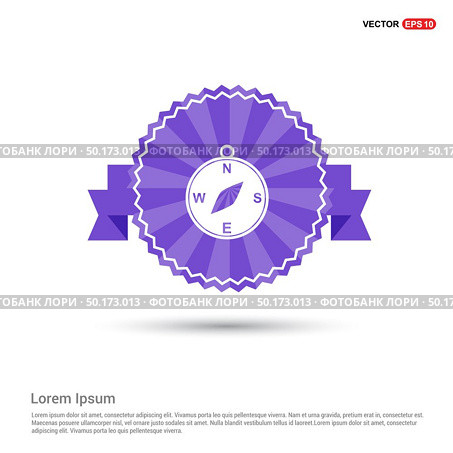 Compass icon - Purple Ribbon banner. Стоковая иллюстрация, агентство Ingram Publishing / Фотобанк Лори