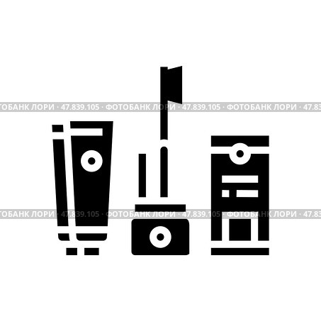 complimentary toiletries glyph icon vector illustration. Стоковая иллюстрация, иллюстратор Vectorwin / Фотобанк Лори