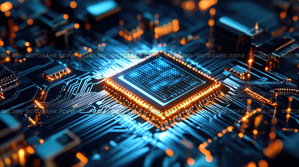 computation beaming quantum processor ai generated. Стоковое AI-изображение, AI-художник Vectorwin / Фотобанк Лори
