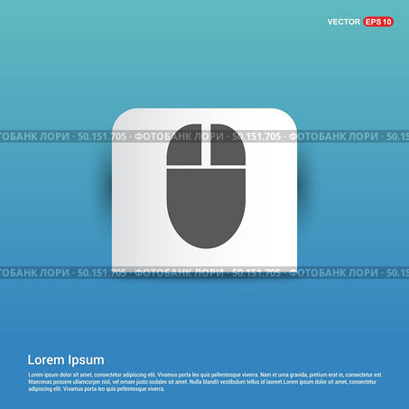 Computer mouse icon - Blue Sticker button. Стоковая иллюстрация, агентство Ingram Publishing / Фотобанк Лори