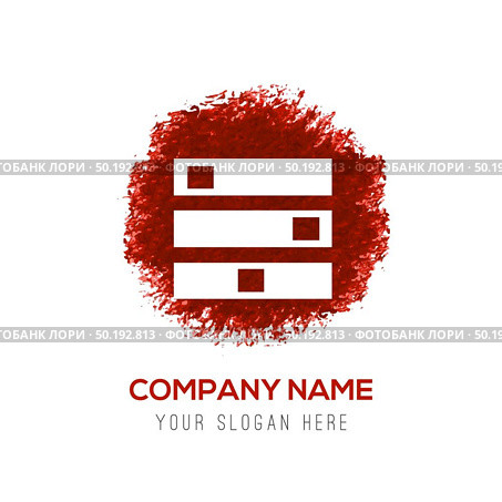 Computer Server icon - Red WaterColor Circle Splash. Стоковая иллюстрация, агентство Ingram Publishing / Фотобанк Лори