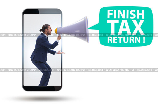 Concept of annual tax return submission. Стоковое фото, фотограф Elnur / Фотобанк Лори
