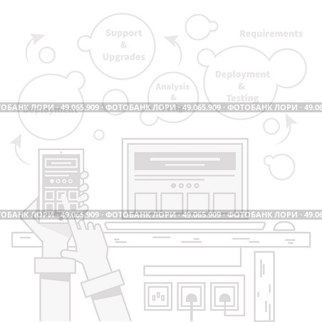 Concept of smart home and control device. Technology device, system mobile automation, monitoring energy power, electricity efficiency, equipment temperature, smart house, remote thermostat. Стоковая иллюстрация, агентство Ingram Publishing / Фотобанк Лори