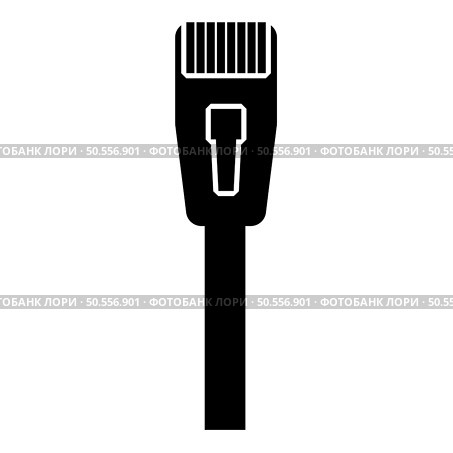 Connector with wire technology ethernet rj45 internet concept cable jack icon black color vector illustration image flat style simple. Connector with wire technology ethernet rj45 internet concept cable jack icon black color vector illustration image flat style. Стоковая иллюстрация, агентство Ingram Publishing / Фотобанк Лори