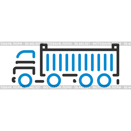 Container Truck Icon. Editable Bold Outline With Color Fill Design. Vector Illustration. Стоковая иллюстрация, агентство Ingram Publishing / Фотобанк Лори