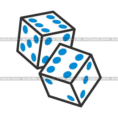 Craps Dice Icon. Editable Bold Outline With Color Fill Design. Vector Illustration. Стоковая иллюстрация, агентство Ingram Publishing / Фотобанк Лори