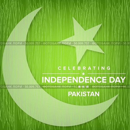 Creative illustration for independence day celebration of pakistan. Green Star and Moon on Green Scribble Background. Стоковая иллюстрация, агентство Ingram Publishing / Фотобанк Лори