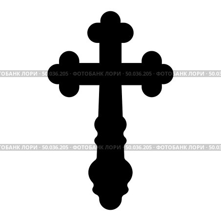 Cross trefoil shamrock Cross monogram Religious cross icon black color vector illustration flat style simple image. Стоковая иллюстрация, агентство Ingram Publishing / Фотобанк Лори