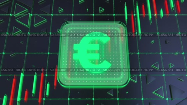 Currency exchange rate, euro index investors in the stock market Forex on the candlestick chart trading background. Global finance. Concept 3D illustration. Стоковая анимация, аниматор Николай Евсюков / Фотобанк Лори