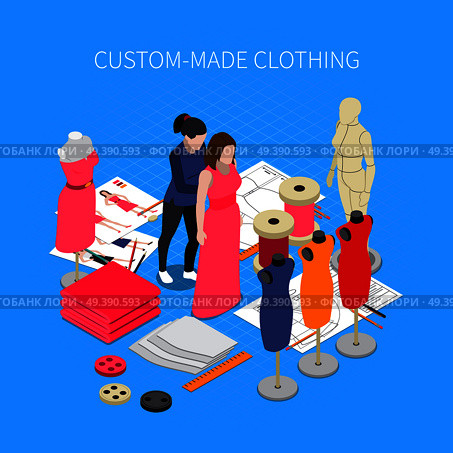 Custom Made Clothing Isometric Concept. Стоковая иллюстрация, агентство Ingram Publishing / Фотобанк Лори