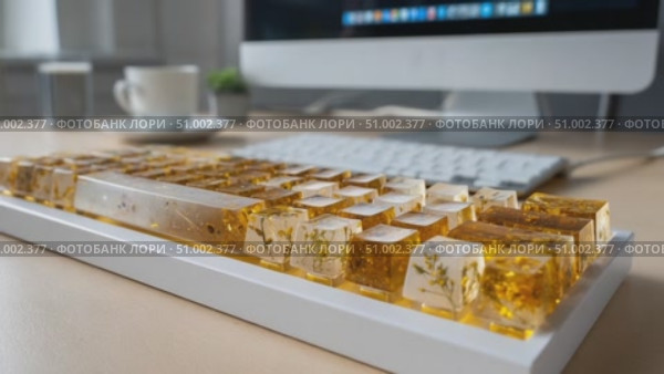 Custom resin keycaps on mechanical keyboard. Стоковое AI-видео, аниматор Юрий Поздников / Фотобанк Лори