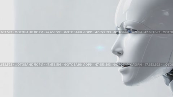 cyborg, robot, futuristic, technology, tech, science, virtual, cyber, woman, intelligence, machine, digital, future, artificial, modern, face, computer, concept, female, innovation, ai, cyberspace, human, communication, fantasy, sci-fi, head, mechanical, network, cybernetic, android, robotic, hand, connectivity, business, wire, data, metal, bionic, 3d, cable, body, background, art, interface, cyberpunk, engineering, circuit, internet, scifi. Стоковое AI-видео, аниматор ALLA YURTAYEVA / Фотобанк Лори