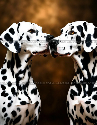 Dalmatian, or Dalmatian dog. The breed's name comes from the historical region of Dalmatia on the Balkan Peninsula. Стоковое AI-изображение, AI-художник Сергей Елизарьев / Фотобанк Лори
