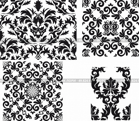 Damask seamless background for yours design use. For easy making seamless pattern just drag all group into swatches bar, and use it for filling any contours. Стоковая иллюстрация, агентство Ingram Publishing / Фотобанк Лори