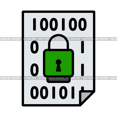 Data Security Icon. Bold outline design with editable stroke width. Vector Illustration. Стоковая иллюстрация, агентство Ingram Publishing / Фотобанк Лори