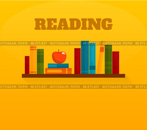 Decorative and functional wooden bookshelf interior element flat icon print with books for reading abstract vector illustration. Стоковая иллюстрация, агентство Ingram Publishing / Фотобанк Лори