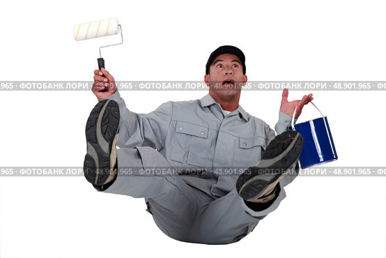 Decorator falling over. Стоковое фото, агентство Ingram Publishing / Фотобанк Лори