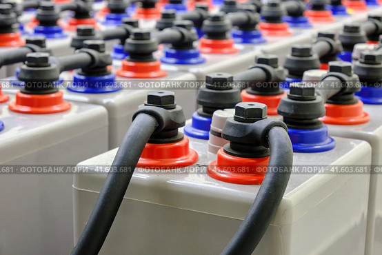 Deep charging batteries for powering an industrial PBX. Стоковое фото, фотограф Андрей Журавлев / Фотобанк Лори