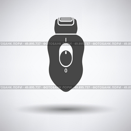 Depilator icon on gray background, round shadow. Vector illustration. Стоковая иллюстрация, агентство Ingram Publishing / Фотобанк Лори