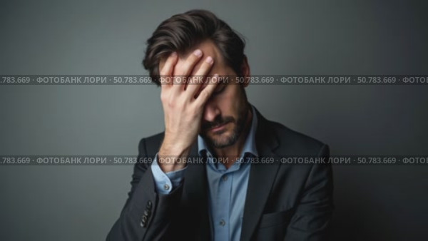 Depressed businessman lost his business. Destroyed businessman. Concept of business loss, bankruptcy and crisis. Collectors calls. Стоковое AI-видео, аниматор Sergey Grishin / Фотобанк Лори