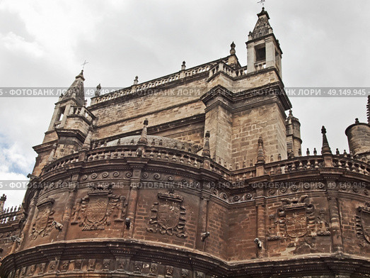 Detail of Seville Cathedral, Andalusia,  Spain cloudy day. Стоковое фото, агентство Ingram Publishing / Фотобанк Лори