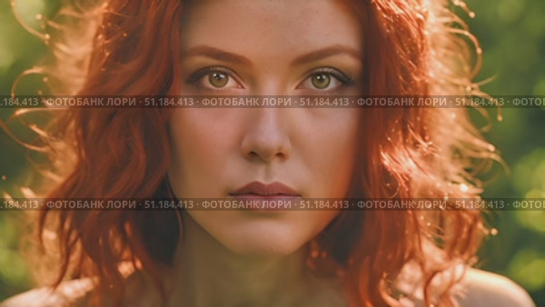 Detailed close up of person with vibrant red hair. Camera focuses on individuals hair, showcasing its color and texture up close. Стоковое AI-видео, аниматор Данила Большаков / Фотобанк Лори