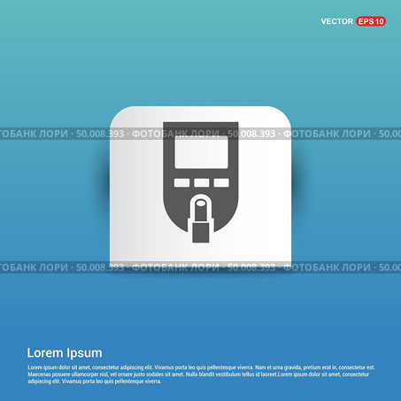 Diabetes Glucometer Icons - Blue Sticker button. Стоковая иллюстрация, агентство Ingram Publishing / Фотобанк Лори