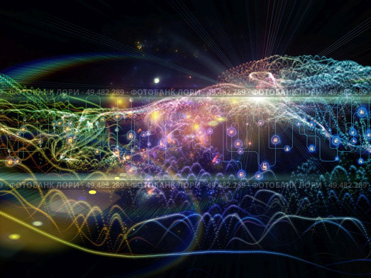 Digital Dreams series. Backdrop of technology background with virtual visualization components  on the subject of science, education, computers and modern technology. Стоковое фото, агентство Ingram Publishing / Фотобанк Лори
