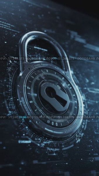 Digital padlock on abstract background representing cybersecurity. Стоковое AI-видео, аниматор KATERINA AI / Фотобанк Лори