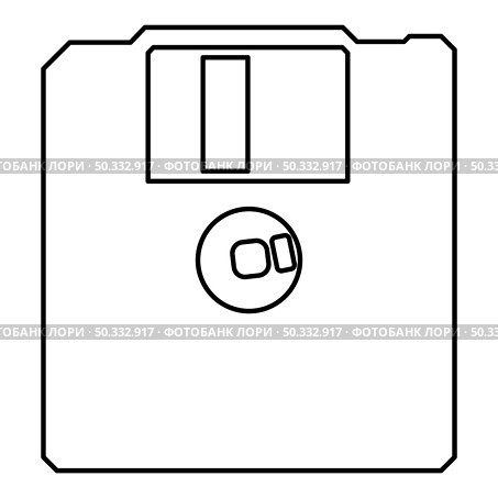 Diskette floppy disk storage concept contour outline icon black color vector illustration flat style simple image. Diskette floppy disk storage concept contour outline icon black color vector illustration flat style image. Стоковая иллюстрация, агентство Ingram Publishing / Фотобанк Лори