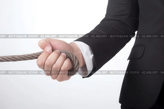 Dispute concept businessman pulling rope office. Generate Ai. Стоковое AI-изображение, AI-художник Иван Рябоконь / Фотобанк Лори