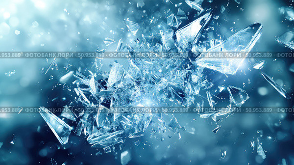dissolution disintegrating ice crystal ai generated. Стоковое AI-изображение, AI-художник Vectorwin / Фотобанк Лори