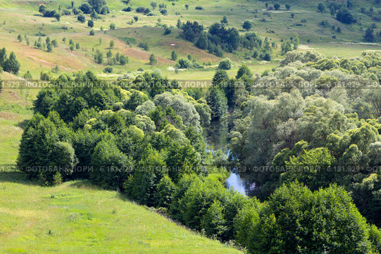Долина реки Серена близ Шамордино (2014 год). Стоковое фото, фотограф Сергей Лаврентьев / Фотобанк Лори