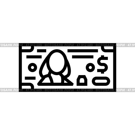 dollar usd line icon vector illustration. Стоковая иллюстрация, иллюстратор Vectorwin / Фотобанк Лори