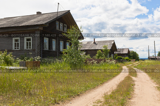 Дома на деревенской улице (2015 год). Стоковое фото, фотограф Николай Мухорин / Фотобанк Лори