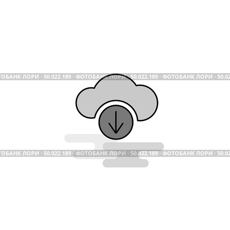 Downloading Web Icon. Flat Line Filled Gray Icon Vector. Стоковая иллюстрация, агентство Ingram Publishing / Фотобанк Лори