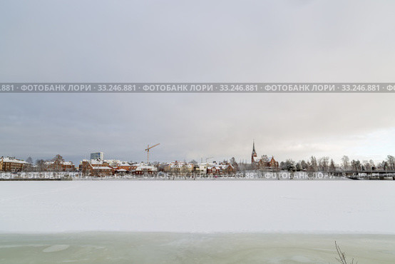 Downtown Umeå, Sweden in Winter. Стоковое фото, фотограф Niklas Emmoth / Smarterpix / Фотобанк Лори
