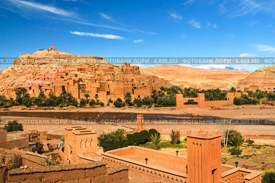 Древний город Ait Benhaddou в Марокко (2008 год). Стоковое фото, фотограф Matej Kastelic / Фотобанк Лори