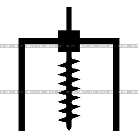Drilling rig Bore for ground mine industry geological Boring concept Auger icon black color vector illustration flat style simple image. Drilling rig Bore for ground mine industry geological Boring concept Auger icon black color vector illustration flat style image. Стоковая иллюстрация, агентство Ingram Publishing / Фотобанк Лори